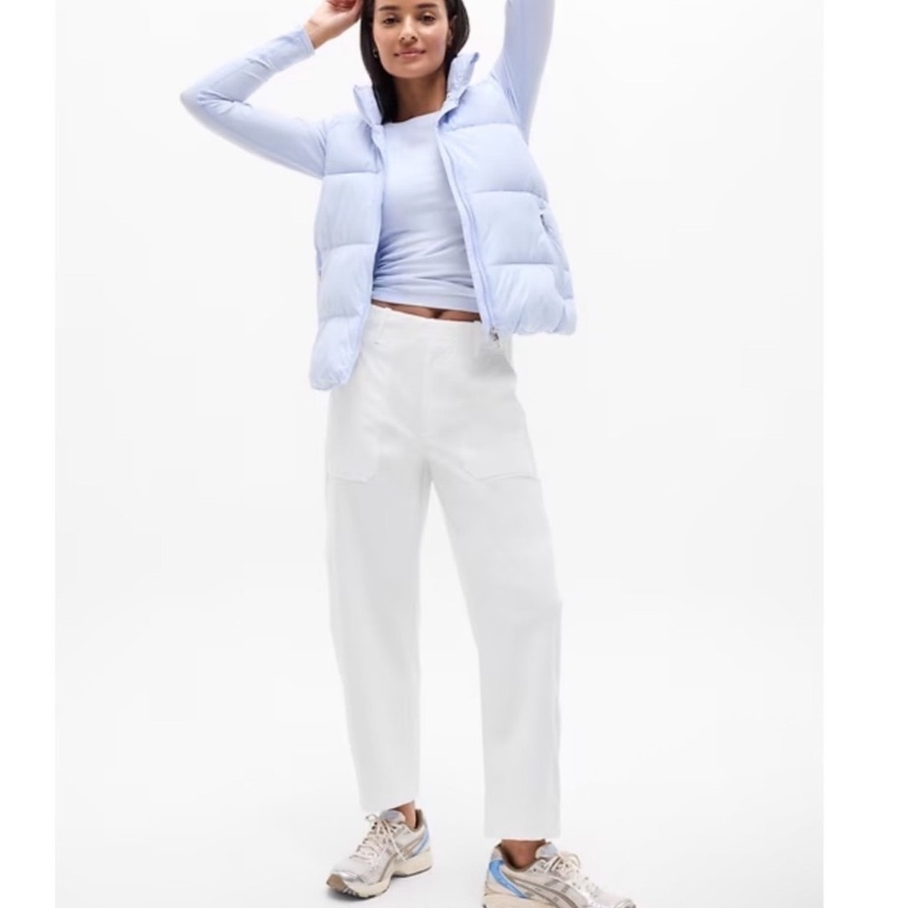 ATHLETA Skyline High Rise Barrel Leg Pant In Bright White size 8